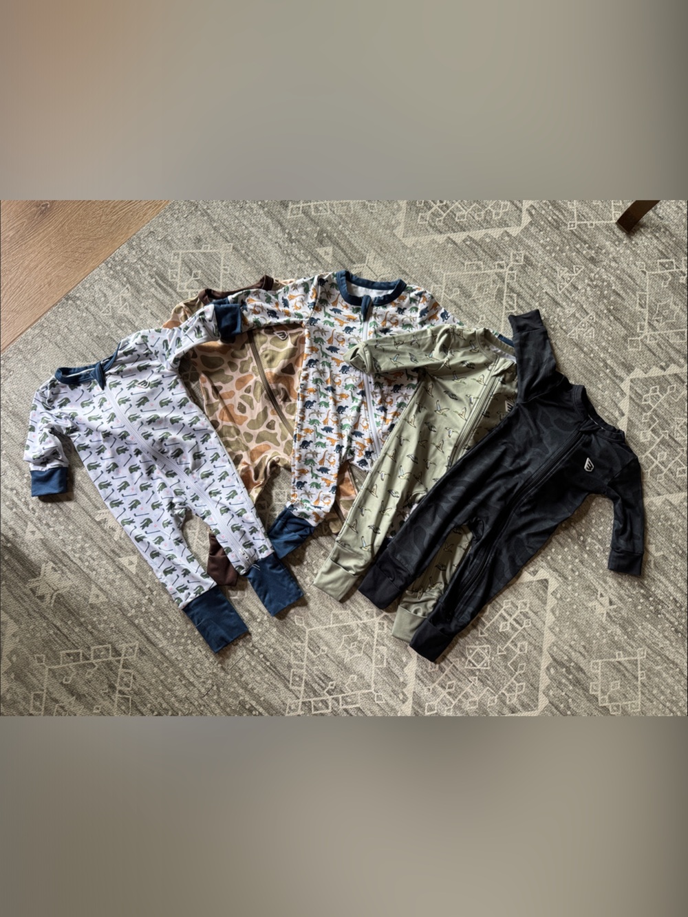 BURLEBO- Baby 0-3 bundle of five zippered suits
